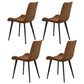 Modern Restaurant Table and Chair Set 1/4/5/7 Pieces Round Dining Table Set 4 Brown Chairs Clearhalo 'Dining Room Sets' 'Dining Tables & Seating' 'dining_room_set' 'furn' 'furn_dining_room_set' 'Furniture' 'Kitchen & Dining Furniture' 5446334