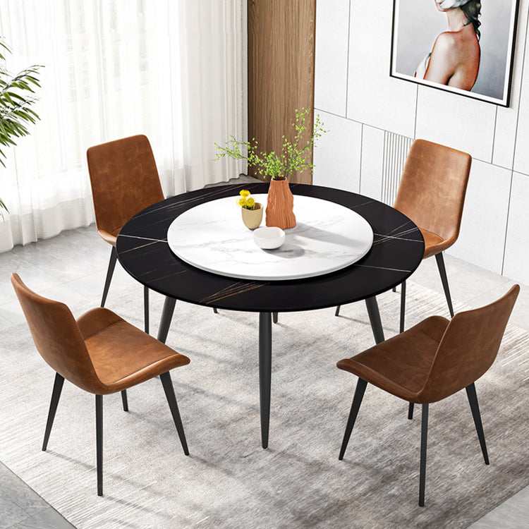 Modern Restaurant Table and Chair Set 1/4/5/7 Pieces Round Dining Table Set Clearhalo 'Dining Room Sets' 'Dining Tables & Seating' 'dining_room_set' 'furn' 'furn_dining_room_set' 'Furniture' 'Kitchen & Dining Furniture' 5446339