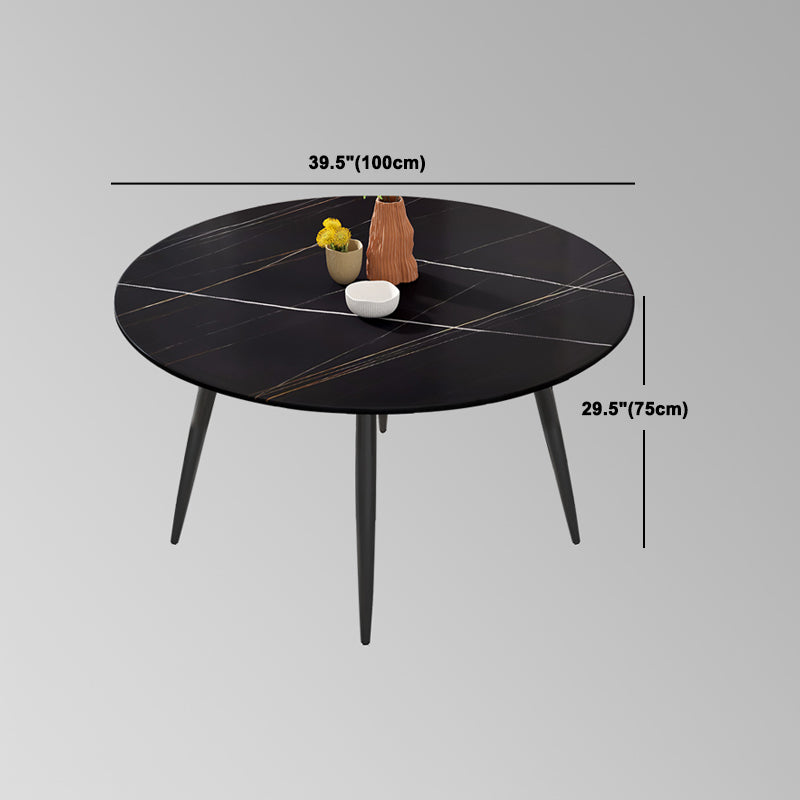 Modern Restaurant Table and Chair Set 1/4/5/7 Pieces Round Dining Table Set Clearhalo 'Dining Room Sets' 'Dining Tables & Seating' 'dining_room_set' 'furn' 'furn_dining_room_set' 'Furniture' 'Kitchen & Dining Furniture' 5446342