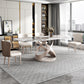 Glam Dining Table Set 1/4/5/7 Pieces Stone Dining Furniture with Chairs 5 Pieces: Table, 4 Chairs Clearhalo 'Dining Room Sets' 'Dining Tables & Seating' 'dining_room_set' 'furn' 'furn_dining_room_set' 'Furniture' 'Kitchen & Dining Furniture' 5446351
