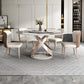 Glam Dining Table Set 1/4/5/7 Pieces Stone Dining Furniture with Chairs Clearhalo 'Dining Room Sets' 'Dining Tables & Seating' 'dining_room_set' 'furn' 'furn_dining_room_set' 'Furniture' 'Kitchen & Dining Furniture' 5446352