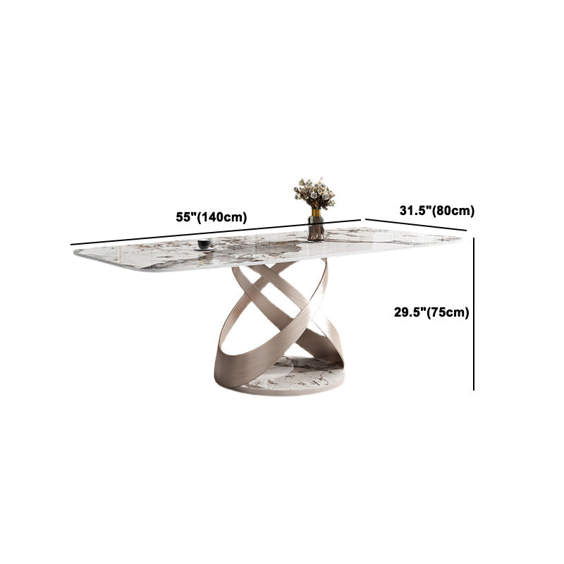 Glam Dining Table Set 1/4/5/7 Pieces Stone Dining Furniture with Chairs Clearhalo 'Dining Room Sets' 'Dining Tables & Seating' 'dining_room_set' 'furn' 'furn_dining_room_set' 'Furniture' 'Kitchen & Dining Furniture' 5446362