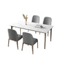 Modern Sintered Stone Top Dining Set Rectangle 1/2/3/4/5/7 Pieces Wooden Table Set
