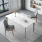 Modern Sintered Stone Top Dining Set Rectangle 1/2/3/4/5/7 Pieces Wooden Table Set