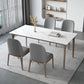 Modern Sintered Stone Top Dining Set Rectangle 1/2/3/4/5/7 Pieces Wooden Table Set