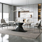 Modern Sintered Stone Top Dining Set Rectangle 1/2/5/7 Pieces Dinette Table Set Clearhalo 'Dining Room Sets' 'Dining Tables & Seating' 'dining_room_set' 'furn' 'furn_dining_room_set' 'Furniture' 'Kitchen & Dining Furniture' 5446387
