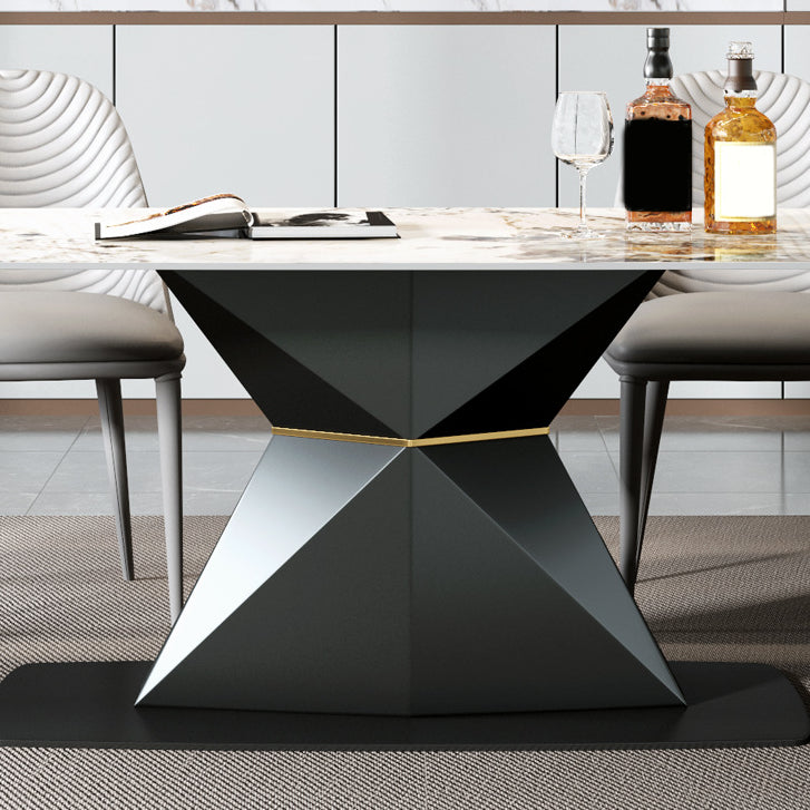 Modern Sintered Stone Top Dining Set Rectangle 1/2/5/7 Pieces Dinette Table Set Clearhalo 'Dining Room Sets' 'Dining Tables & Seating' 'dining_room_set' 'furn' 'furn_dining_room_set' 'Furniture' 'Kitchen & Dining Furniture' 5446396