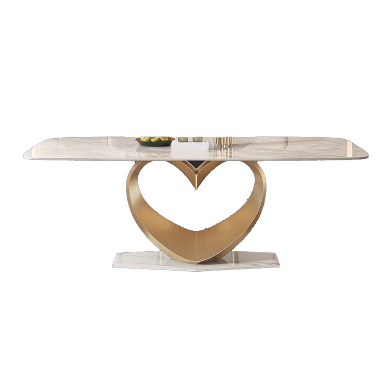 Luxury Sintered Stone Top Dining Set Rectangle 1/4/5/7/9 Pieces Dinette Table Set White 70.9"L x 35.4"W Clearhalo 'Dining Room Sets' 'Dining Tables & Seating' 'dining_room_set' 'furn' 'furn_dining_room_set' 'Furniture' 'Kitchen & Dining Furniture' 5446425
