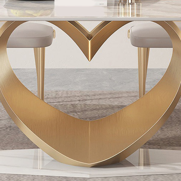 Luxury Sintered Stone Top Dining Set Rectangle 1/4/5/7/9 Pieces Dinette Table Set Clearhalo 'Dining Room Sets' 'Dining Tables & Seating' 'dining_room_set' 'furn' 'furn_dining_room_set' 'Furniture' 'Kitchen & Dining Furniture' 5446430