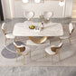 Luxury Sintered Stone Top Dining Set Rectangle 1/4/5/7/9 Pieces Dinette Table Set Clearhalo 'Dining Room Sets' 'Dining Tables & Seating' 'dining_room_set' 'furn' 'furn_dining_room_set' 'Furniture' 'Kitchen & Dining Furniture' 5446433