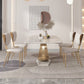 Luxury Sintered Stone Top Dining Set Rectangle 1/4/5/7/9 Pieces Dinette Table Set Clearhalo 'Dining Room Sets' 'Dining Tables & Seating' 'dining_room_set' 'furn' 'furn_dining_room_set' 'Furniture' 'Kitchen & Dining Furniture' 5446434