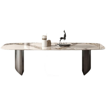 Modern Dining Set 1/4/5/7/8 Pieces with Wingback Chairs and Sintered Stone Dining Table