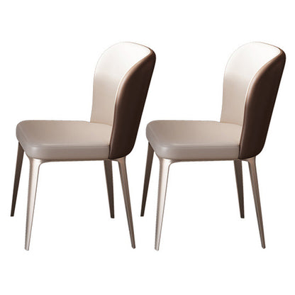 Modern Sintered Stone Top Dining Set Rectangle 1/2/5/7 Pieces Dinette Table Set in Gold 2 White Chairs Clearhalo 'Dining Room Sets' 'Dining Tables & Seating' 'dining_room_set' 'furn' 'furn_dining_room_set' 'Furniture' 'Kitchen & Dining Furniture' 5446480