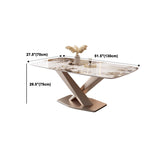 モダンな焼結された石のトップダイニングセット長方形1/2/5/7ピースダイナーテーブルセット