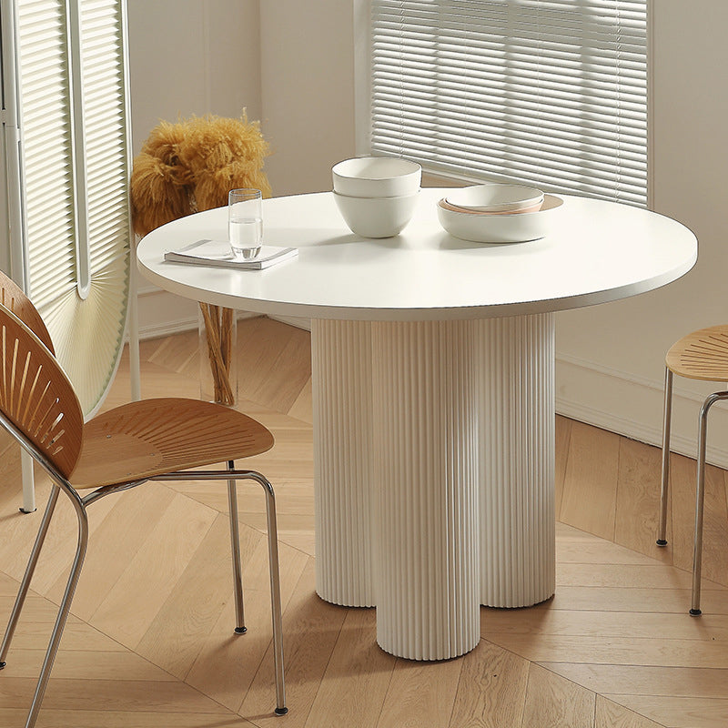 Tavolo da pranzo in pietra sinterizzato bianco nero mobili moderni con base di piedistallo