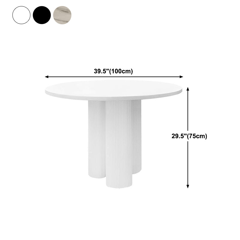 Tavolo da pranzo in pietra sinterizzato bianco nero mobili moderni con base di piedistallo
