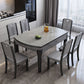 Sintered Stone Top Table 4 Legs Drop-Leaf Dining Table for Kitchen Light Gray 47.2"L x 30.7"W x 29.9"H Without Chairs Clearhalo 'Dining Tables & Seating' 'Dining Tables' 'dining_table' 'furn' 'furn_dining_table' 'Furniture' 'Kitchen & Dining Furniture' 5446524