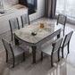 Sintered Stone Top Table 4 Legs Drop-Leaf Dining Table for Kitchen Gray 59.1"L x 35.4"W x 29.9"H Without Chairs Clearhalo 'Dining Tables & Seating' 'Dining Tables' 'dining_table' 'furn' 'furn_dining_table' 'Furniture' 'Kitchen & Dining Furniture' 5446526