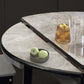 Sintered Stone Top Table 4 Legs Drop-Leaf Dining Table for Kitchen Clearhalo 'Dining Tables & Seating' 'Dining Tables' 'dining_table' 'furn' 'furn_dining_table' 'Furniture' 'Kitchen & Dining Furniture' 5446531