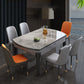 Sintered Stone Top Table 4 Legs Drop-Leaf Dining Table for Kitchen Clearhalo 'Dining Tables & Seating' 'Dining Tables' 'dining_table' 'furn' 'furn_dining_table' 'Furniture' 'Kitchen & Dining Furniture' 5446532