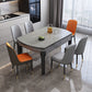Sintered Stone Top Table 4 Legs Drop-Leaf Dining Table for Kitchen Light Gray Without Chairs Clearhalo 'Dining Tables & Seating' 'Dining Tables' 'dining_table' 'furn' 'furn_dining_table' 'Furniture' 'Kitchen & Dining Furniture' 5446533