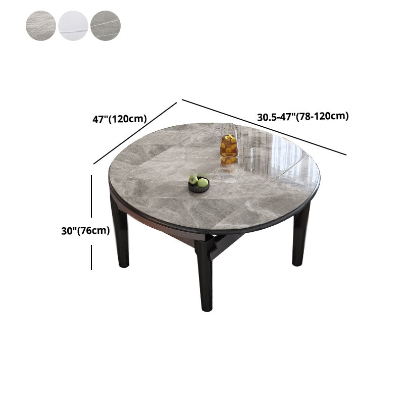 Sintered Stone Top Table 4 Legs Drop-Leaf Dining Table for Kitchen Clearhalo 'Dining Tables & Seating' 'Dining Tables' 'dining_table' 'furn' 'furn_dining_table' 'Furniture' 'Kitchen & Dining Furniture' 5446536