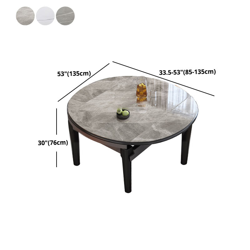 Sintered Stone Top Table 4 Legs Drop-Leaf Dining Table for Kitchen Clearhalo 'Dining Tables & Seating' 'Dining Tables' 'dining_table' 'furn' 'furn_dining_table' 'Furniture' 'Kitchen & Dining Furniture' 5446537