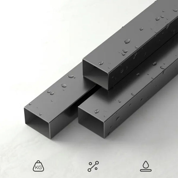 Rectangle Double Pedestal Table Modern Stone Top Black Base Dining Site Table Clearhalo 'Dining Tables & Seating' 'Dining Tables' 'dining_table' 'furn' 'furn_dining_table' 'Furniture' 'Kitchen & Dining Furniture' 5446561