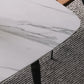 Black Metal Frame Industrial Rectangle Dining Table Sintered Stone Table for Dining Room Clearhalo 'Dining Tables & Seating' 'Dining Tables' 'dining_table' 'furn' 'furn_dining_table' 'Furniture' 'Kitchen & Dining Furniture' 5446599