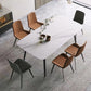 Black Metal Frame Industrial Rectangle Dining Table Sintered Stone Table for Dining Room White Without Chairs Clearhalo 'Dining Tables & Seating' 'Dining Tables' 'dining_table' 'furn' 'furn_dining_table' 'Furniture' 'Kitchen & Dining Furniture' 5446602