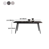 Black Metal Frame Industrial Rectangle Dining Table Sintered Stone Table for Dining Room