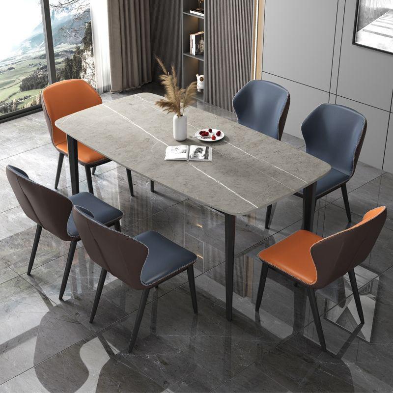 Rechteckstein Industrie -Tisch Standardhöhe Esstisch mit 4 Beinen