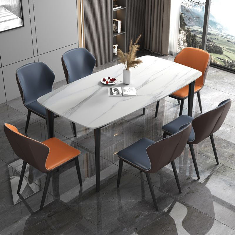 Rechteckstein Industrie -Tisch Standardhöhe Esstisch mit 4 Beinen