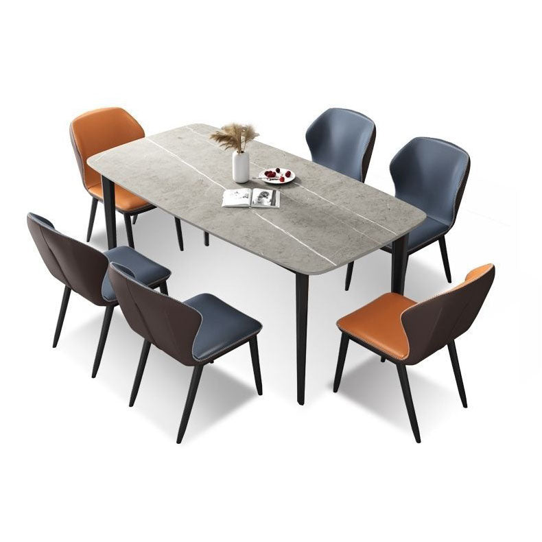 Rechteckstein Industrie -Tisch Standardhöhe Esstisch mit 4 Beinen