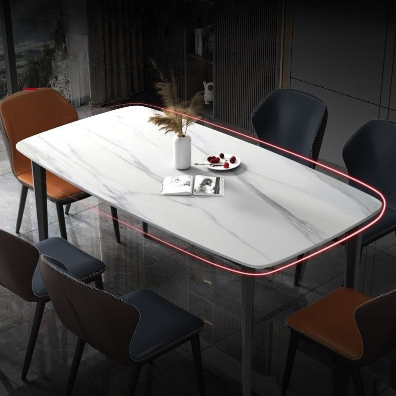 Rechteckstein Industrie -Tisch Standardhöhe Esstisch mit 4 Beinen