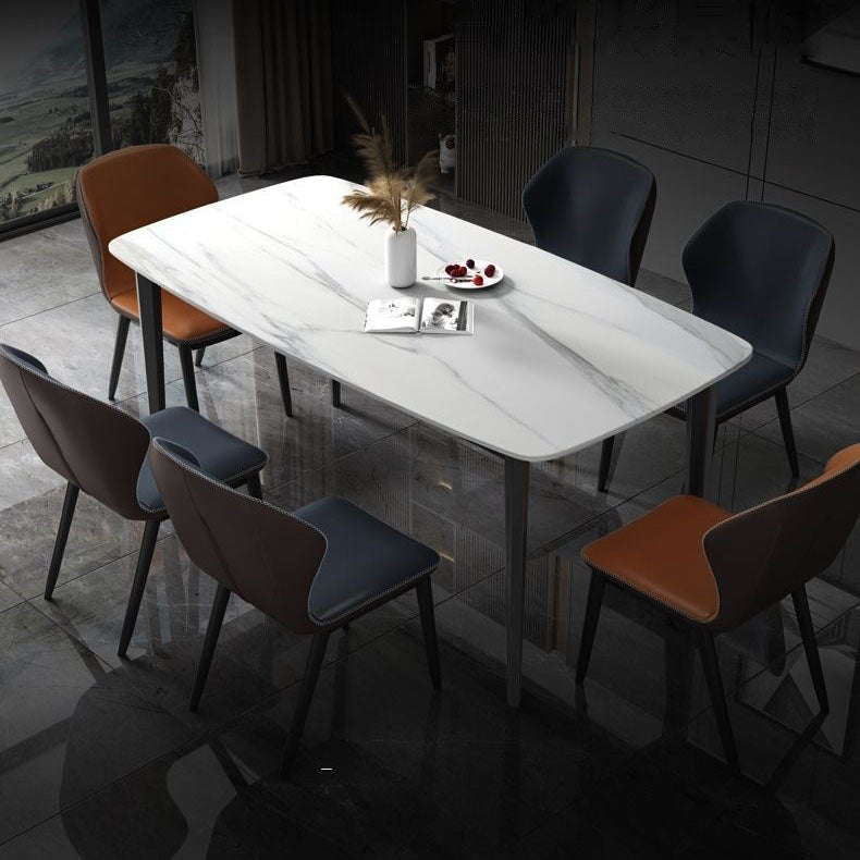 Rechteckstein Industrie -Tisch Standardhöhe Esstisch mit 4 Beinen