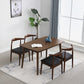 Brown Solid Wood Dining Table Modern Rectangular Furniture with 4 Legs for Office