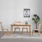 Brown Solid Wood Dining Table Modern Rectangular Furniture with 4 Legs for Office