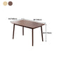 Brown Solid Wood Dining Table Modern Rectangular Furniture with 4 Legs for Office
