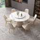 Modern Dinning Table with White Marble Round Dining Table for Kitchen 47.2"L x 47.2"W x 29.5"H Without Chairs Clearhalo 'Dining Tables & Seating' 'Dining Tables' 'dining_table' 'furn' 'furn_dining_table' 'Furniture' 'Kitchen & Dining Furniture' 5446660