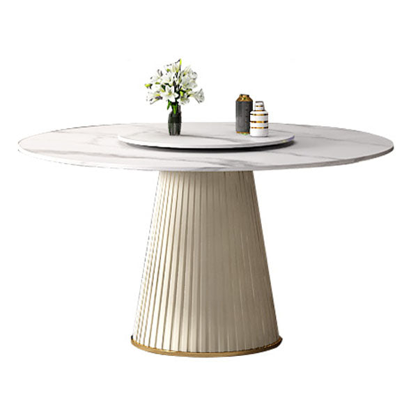 Modern Dinning Table with White Marble Round Dining Table for Kitchen Without Chairs Clearhalo 'Dining Tables & Seating' 'Dining Tables' 'dining_table' 'furn' 'furn_dining_table' 'Furniture' 'Kitchen & Dining Furniture' 5446664