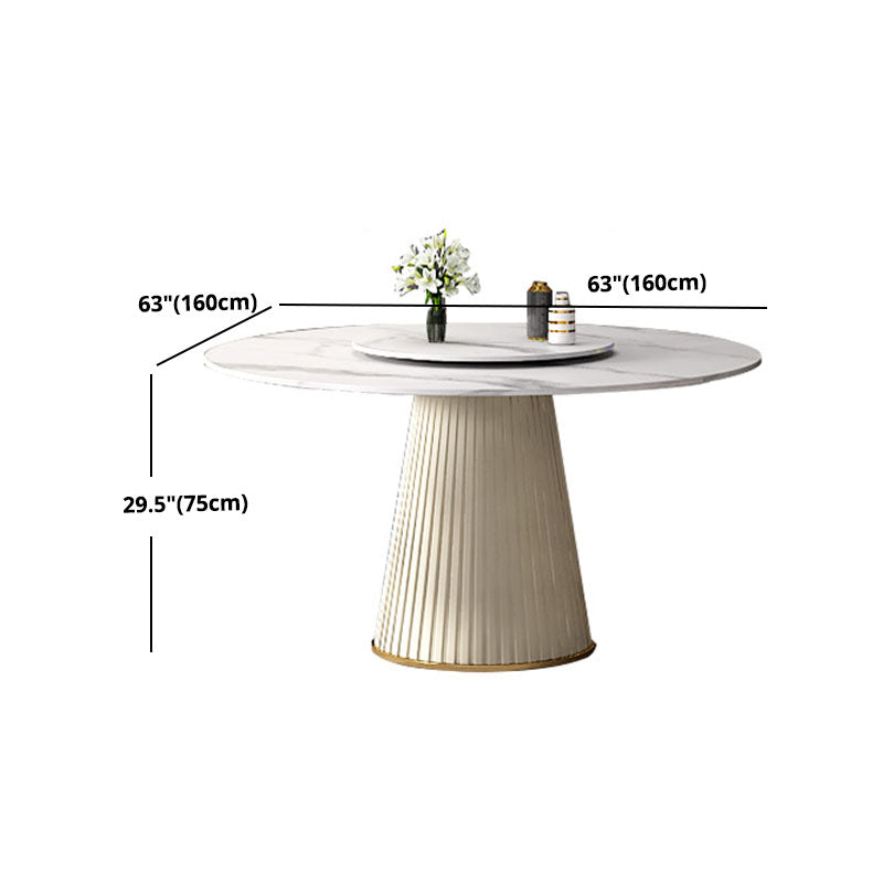 Modern Dinning Table with White Marble Round Dining Table for Kitchen Clearhalo 'Dining Tables & Seating' 'Dining Tables' 'dining_table' 'furn' 'furn_dining_table' 'Furniture' 'Kitchen & Dining Furniture' 5446673