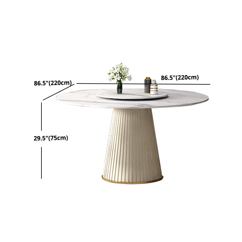 Modern Dinning Table with White Marble Round Dining Table for Kitchen Clearhalo 'Dining Tables & Seating' 'Dining Tables' 'dining_table' 'furn' 'furn_dining_table' 'Furniture' 'Kitchen & Dining Furniture' 5446675
