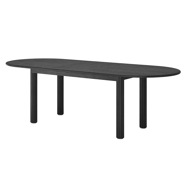 Mesa de comedor ovalada Mesa de comedor de madera maciza con 4 patas para cocina