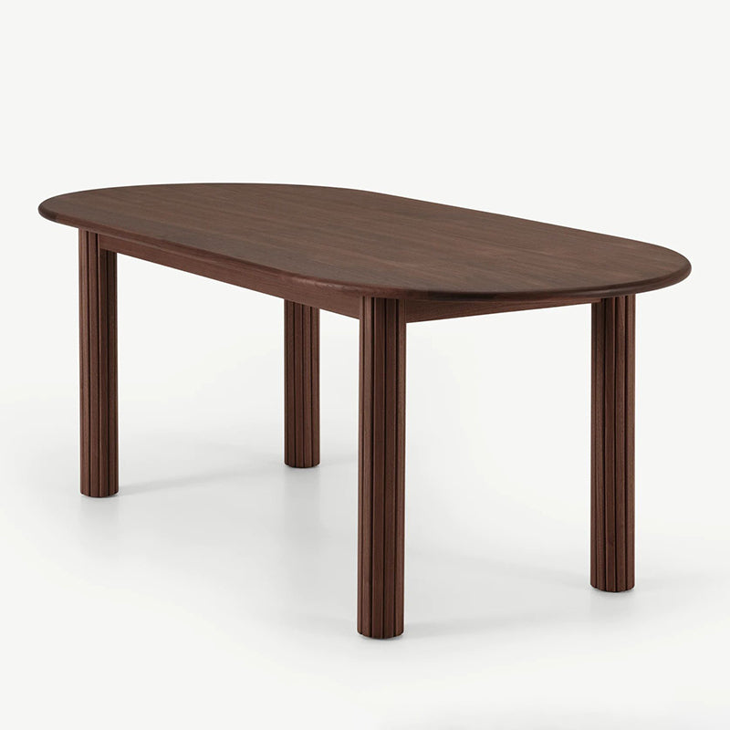 Mesa de comedor ovalada Mesa de comedor de madera maciza con 4 patas para cocina