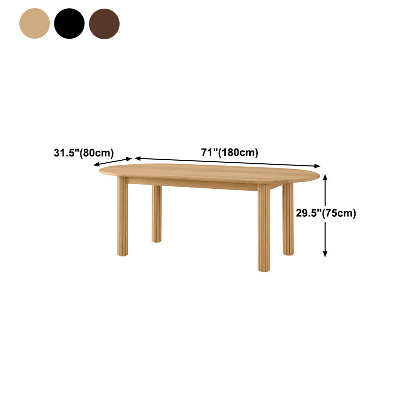 Mesa de comedor ovalada Mesa de comedor de madera maciza con 4 patas para cocina