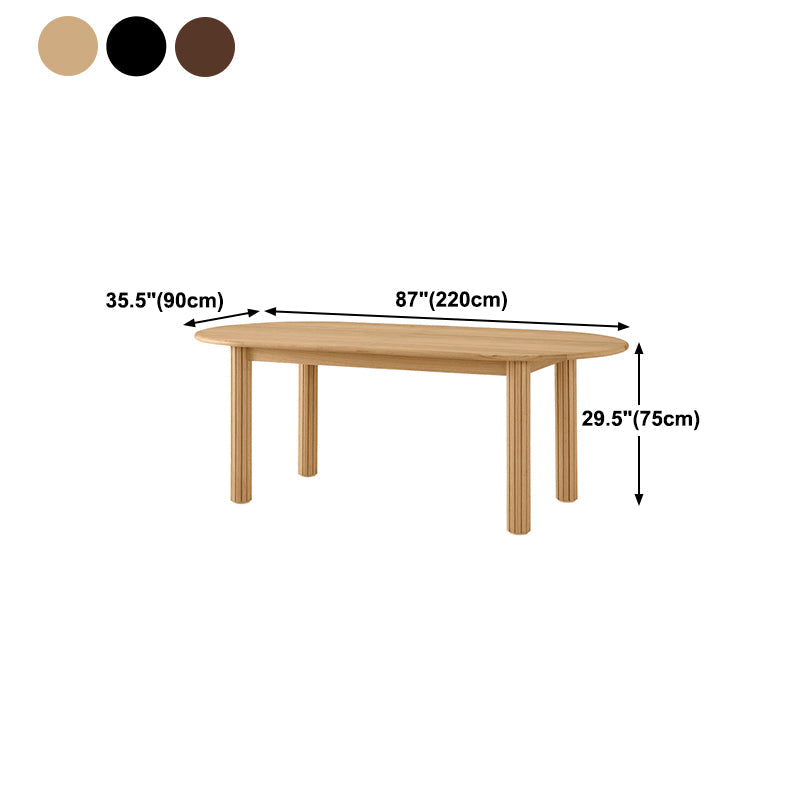 Mesa de comedor ovalada Mesa de comedor de madera maciza con 4 patas para cocina