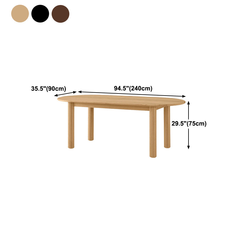 Mesa de comedor ovalada Mesa de comedor de madera maciza con 4 patas para cocina