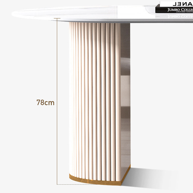 Sintered Stone Dining Table Traditional Luxury Table with Metal Base for Kitchen Clearhalo 'Dining Tables & Seating' 'Dining Tables' 'dining_table' 'furn' 'furn_dining_table' 'Furniture' 'Kitchen & Dining Furniture' 5446803