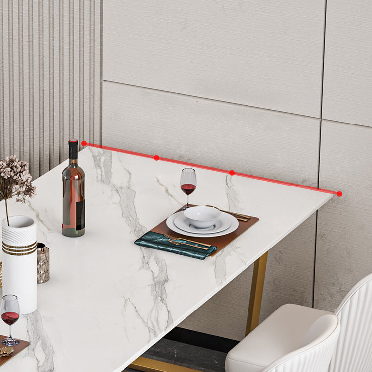 Traditional Luxury Stone Table Double Pedestal Furniture for Dining Room